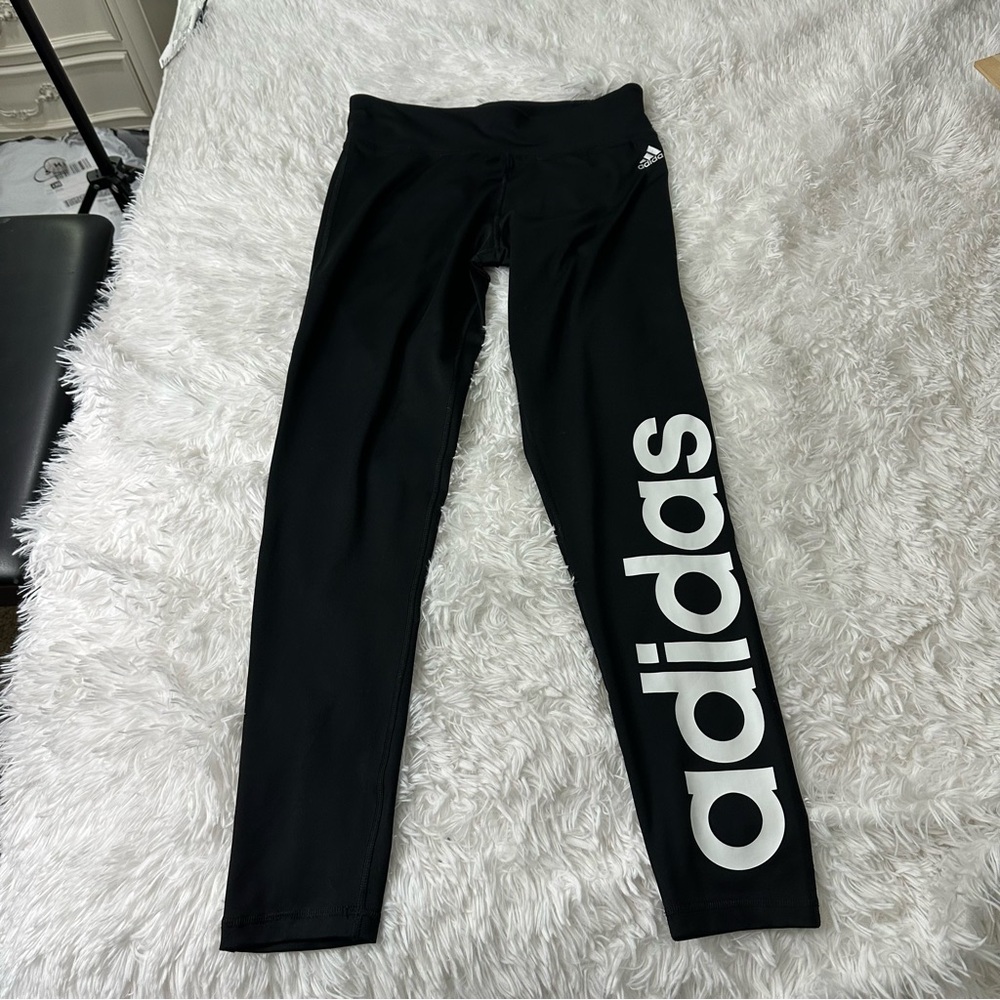 Women’s Black and White Adidas Size Medium Full Length Leggings